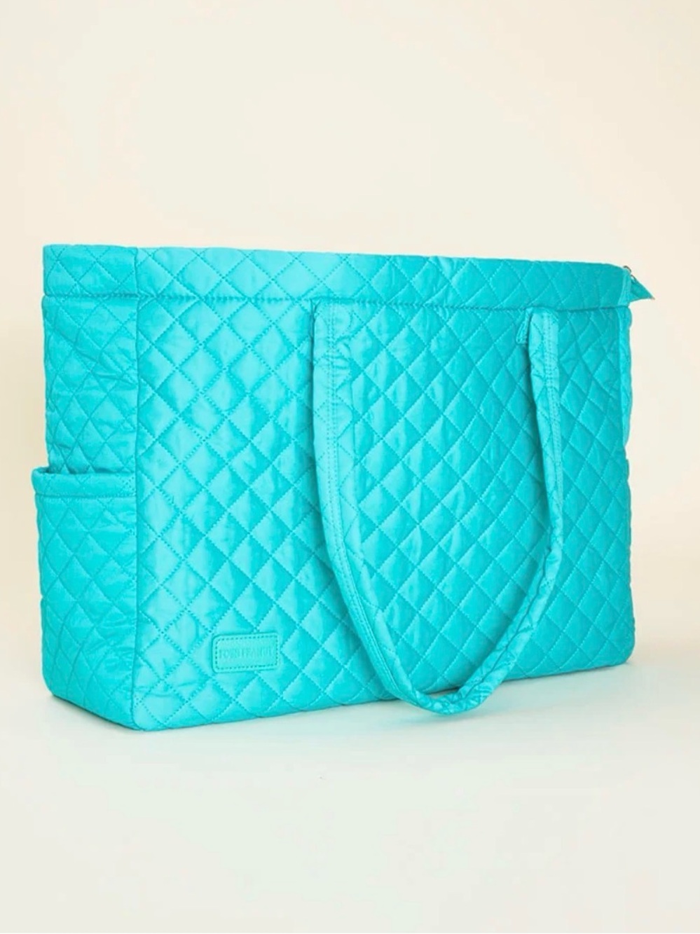NWT Posh Peanut Quilted Turquoise Tote Mama Bag